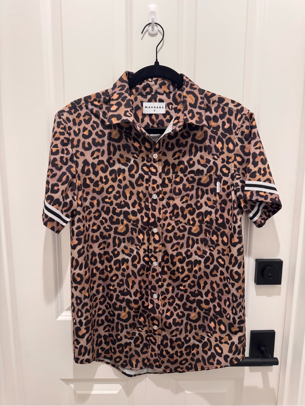 Mavrans unisex Short-Sleeve Leopard Print Shirt - Brown